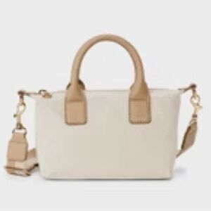 Universal Thread Mini Cream Satchel with Tan Trim and Strap